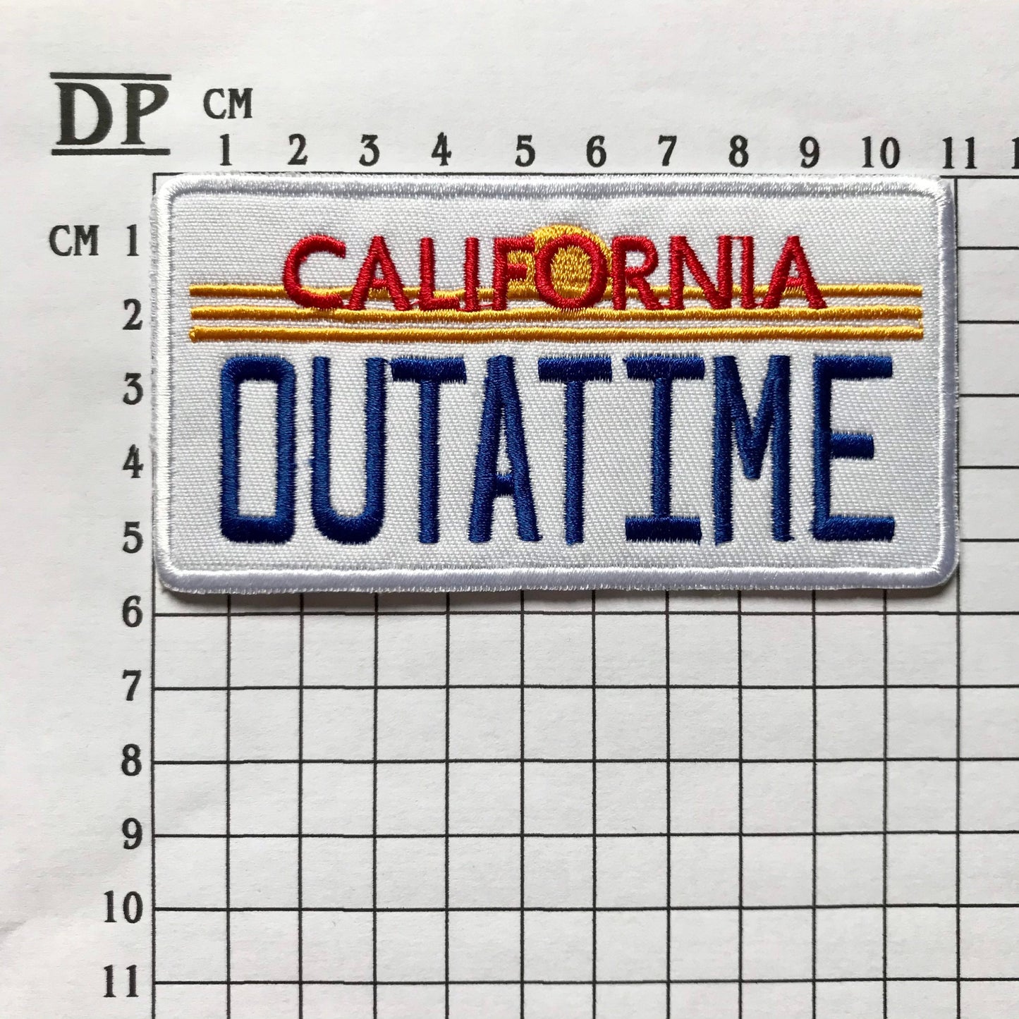 Back To The Future DeLorean License Plate Patch California Outatime Embroidered Sew On Iron On Badge Parche DIY Costume Demogorgon Patches