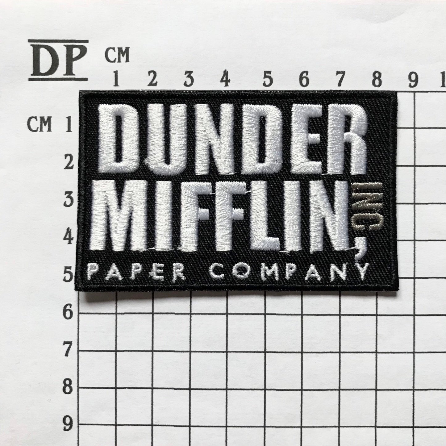 The Office Dunder Mifflin Inc. Embroidered Iron On Sew Patch Badge Parche DIY Prop Michael Scott Dwight Kurt Schrute Uniform Paper Company