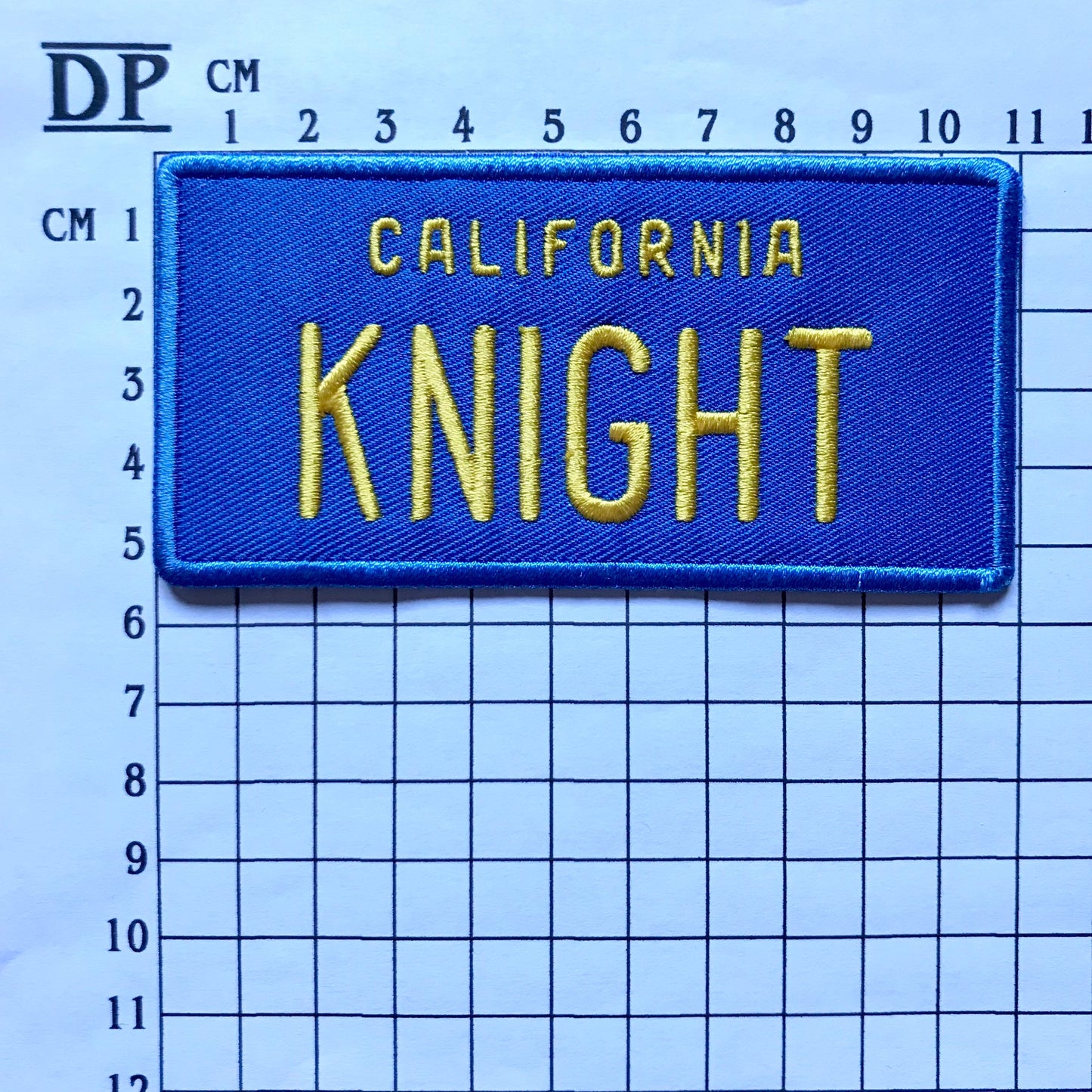 Knight Rider License Plate Patch California Embroidered Sew On Iron On Badge Parche DIY Costume David Hasselhoff Michael KITT KARR Comtron
