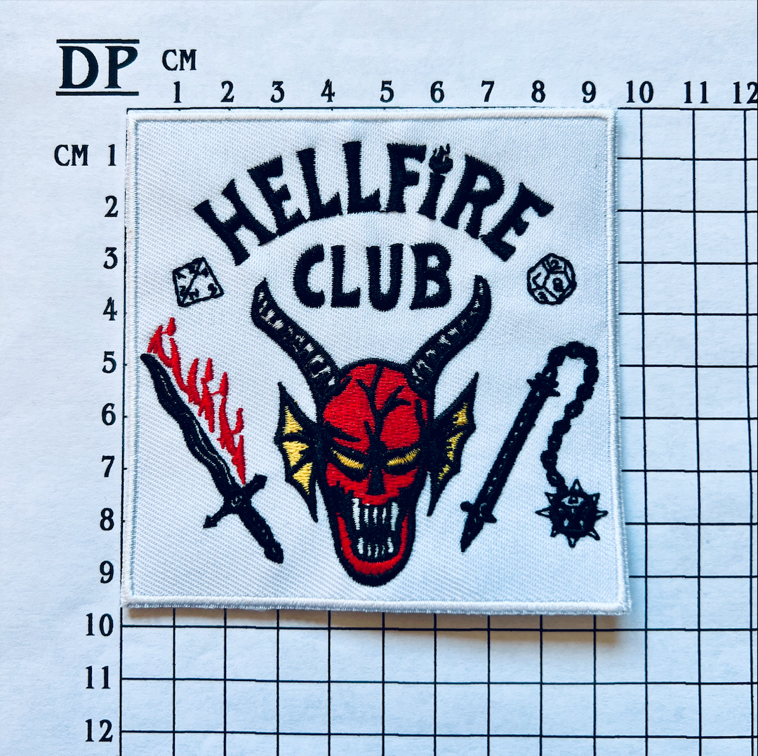 STRANGER THINGS HELLFIRE CLUB EMBROIDERED PATCH IRON HALLOWEEN DIY PROP COSTUME