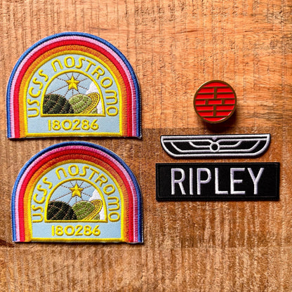 Alien Ellen Ripley Uniform USCSS Nostromo Coveralls Shirt Crew Set Patches Embroidered Iron On Sew Badge DIY Warrant Officer Prop Earth Pin