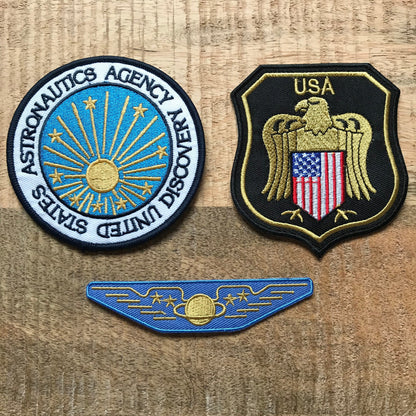 2001: A Space Odyssey Uniform Patch Complete Set David Bowman Embroidered Sew On Iron On Patch Badge DIY Costume - Demogorgon Patches - DP