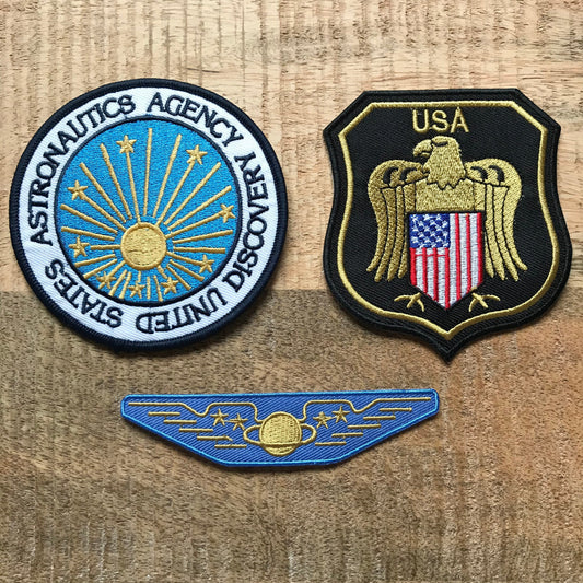 2001: A Space Odyssey Uniform Patch Complete Set David Bowman Embroidered Sew On Iron On Patch Badge DIY Costume - Demogorgon Patches - DP