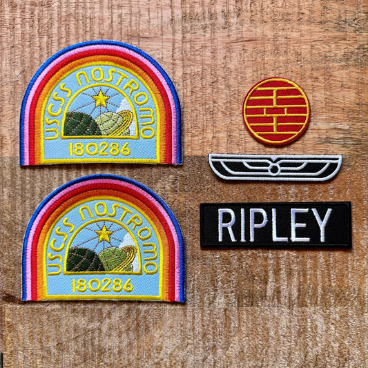 Alien Ellen Ripley Kids Size Uniform USCSS Nostromo Coveralls Shirt Crew Set Patches Embroidered Iron On Sew Badge DIY Warrant Officer Prop