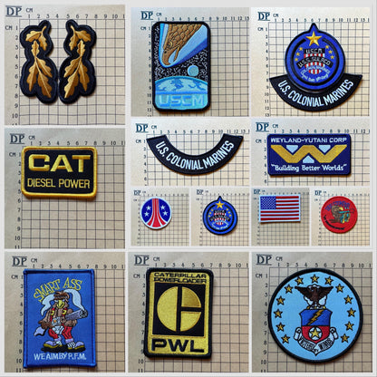 Aliens USCM Embroidered Crew Patches Iron On Sew Badge DIY Prop USS Sulaco Ellen Ripley Weyland Yutani Hudson Private Vasquez Al Apone Hicks