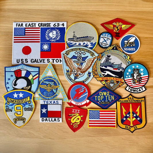 Top Gun Maverick Leather Jacket Embroidered Patches Set Iron On Sew Badge DIY Prop Costume Uniform Pete Mitchell US Navy Tomcat