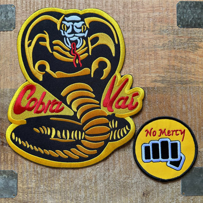 Karate Kid Cobra Kai Back Big Dojo Complete Uniform Embroidered Patch Iron On Sew Badge Prop Johnny Lawrence Strike First Hard No Mercy DIY