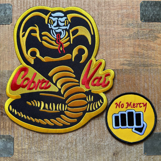 Karate Kid Cobra Kai Back Big Dojo Complete Uniform Embroidered Patch Iron On Sew Badge Prop Johnny Lawrence Strike First Hard No Mercy DIY