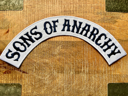 Sons Of Anarchy Jax Teller Leather Vest Embroidered Patches Set Iron On Sew Badge DIY Prop Costume Uniform Samcro SOA Men Of Mayhem MC Opie