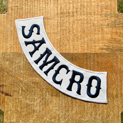 Sons Of Anarchy Jax Teller Leather Vest Embroidered Patches Set Iron On Sew Badge DIY Prop Costume Uniform Samcro SOA Men Of Mayhem MC Opie