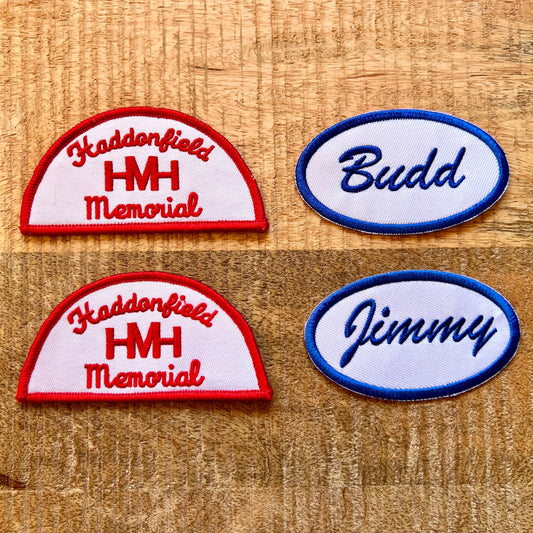 Halloween 2 Haddonfield Memorial Hospital Uniform Budd Jimmy Patch Embroidered Iron On Sew Badge DIY Prop Michael Myers Movie John Carpenter