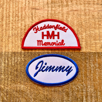 Halloween 2 Haddonfield Memorial Hospital Uniform Budd Jimmy Patch Embroidered Iron On Sew Badge DIY Prop Michael Myers Movie John Carpenter