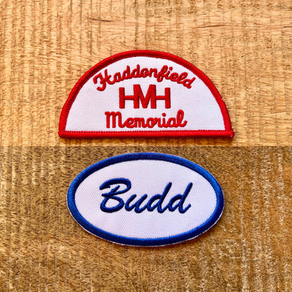 Halloween 2 Haddonfield Memorial Hospital Uniform Budd Jimmy Patch Embroidered Iron On Sew Badge DIY Prop Michael Myers Movie John Carpenter
