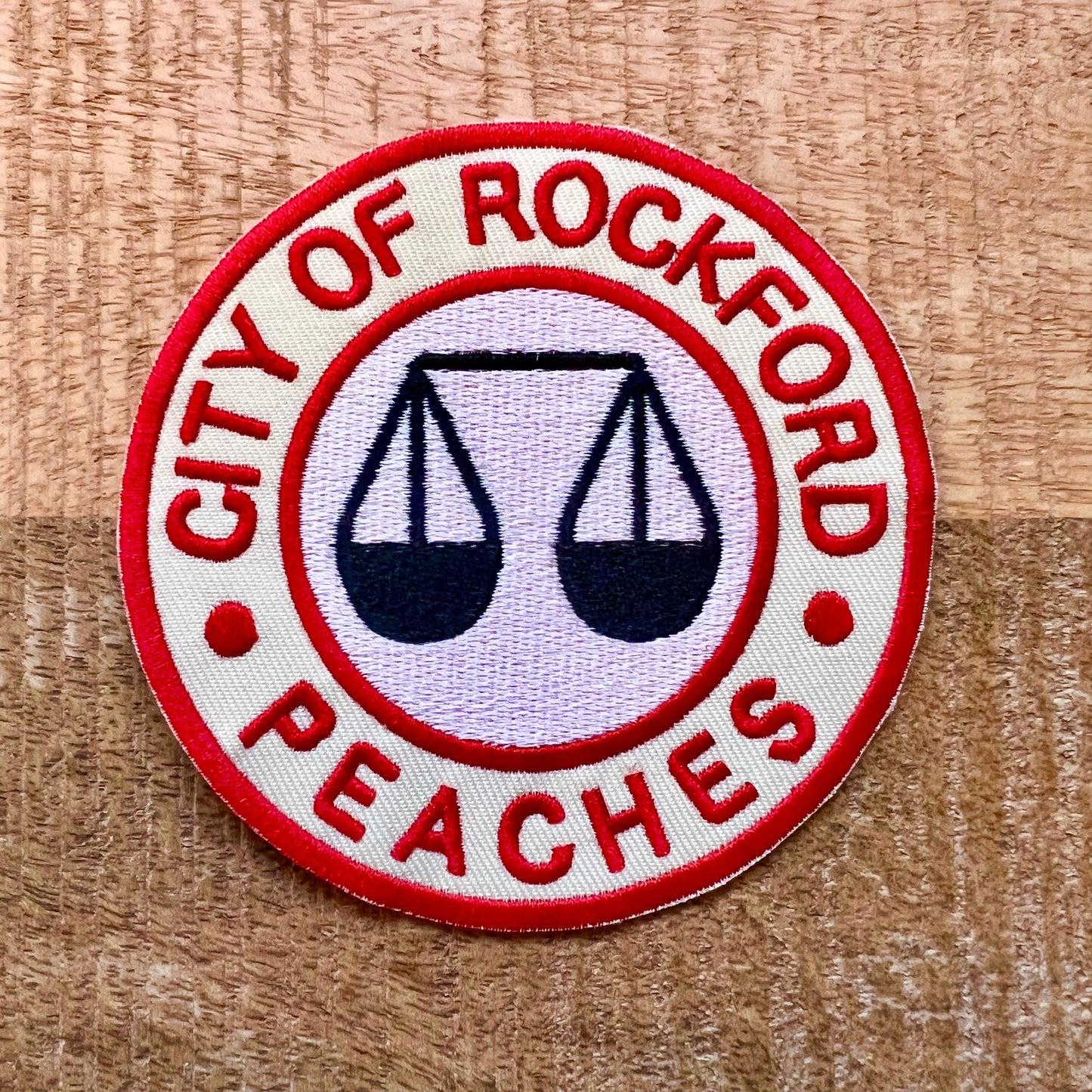 A League Of Their Own Rockford Peaches Uniform Patches Set Embroidered Iron On Sew Badge DIY Prop Jimmy Dugan Dottie Hinson All The Way Mae