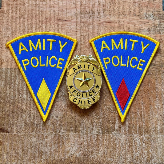 Jaws Amity Police Chief Martin Brody Embroidered Patch Iron On  Sew Badge DIY Prop Uniform Costume Quint White Shark Island Enamel Pin 2