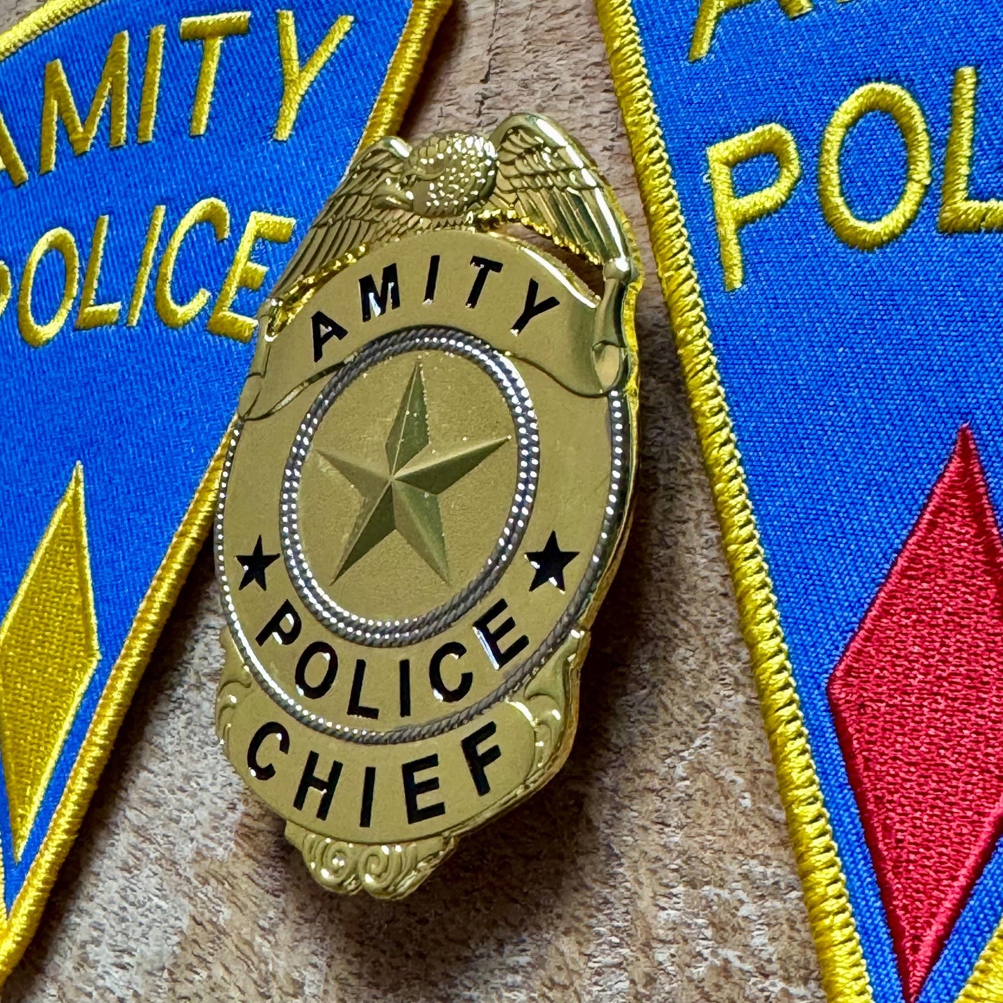 Jaws Amity Police Chief Martin Brody Embroidered Patch Iron On  Sew Badge DIY Prop Uniform Costume Quint White Shark Island Enamel Pin 2