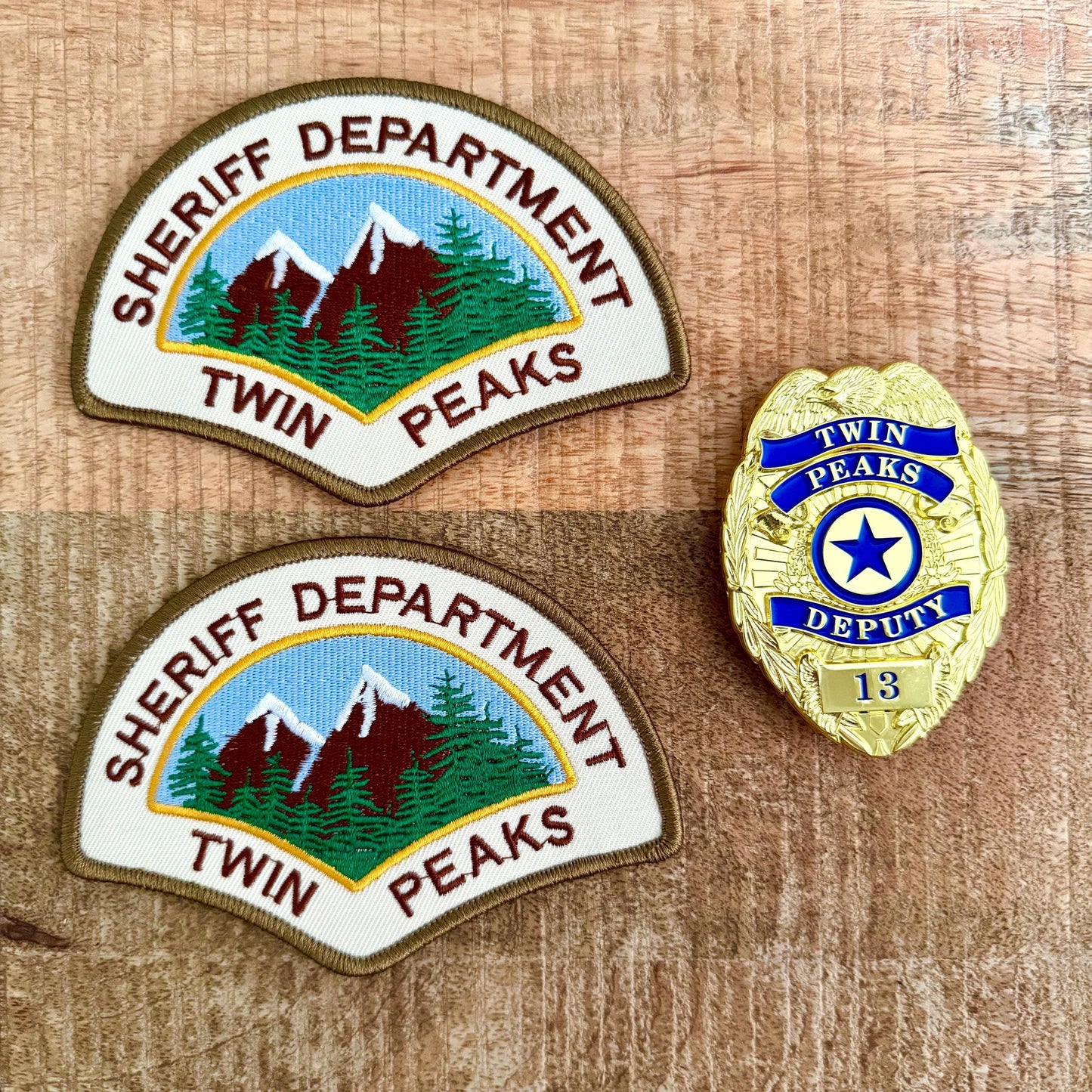 Twin Peaks Police Sheriff Department Full Set Embroidered Iron On Sew Patch And Badge 13 DIY Prop Dale Cooper Andy Brennan Hawk Harry Truman