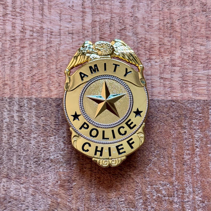 Jaws Amity Police Chief Martin Brody Embroidered Patch Iron On  Sew Badge DIY Prop Uniform Costume Quint White Shark Island Enamel Pin 2
