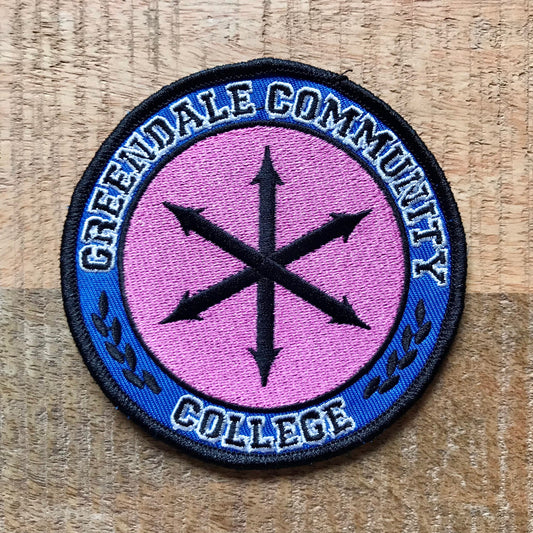 Community Greendale College Logo Uniform Costume Patch Embroidered Sew On Iron On Badge Parche DIY TV Show Annie Jeff Troy Abed Chang Anus