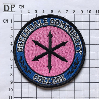 Community Greendale College Logo Uniform Costume Patch Embroidered Sew On Iron On Badge Parche DIY TV Show Annie Jeff Troy Abed Chang Anus