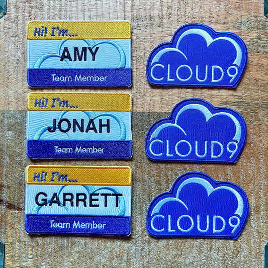 Superstore Cloud 9 Amy Jonah Name Uniform Costume Patch Embroidered Iron On Sew I’m Badge DIY Prop Team Member Cloud9 Sitcom Dina Glenn Bo
