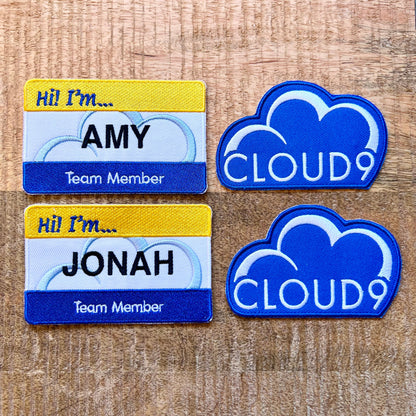 Superstore Cloud 9 Amy Jonah Name Uniform Costume Patch Embroidered Iron On Sew I’m Badge DIY Prop Team Member Cloud9 Sitcom Dina Glenn Bo