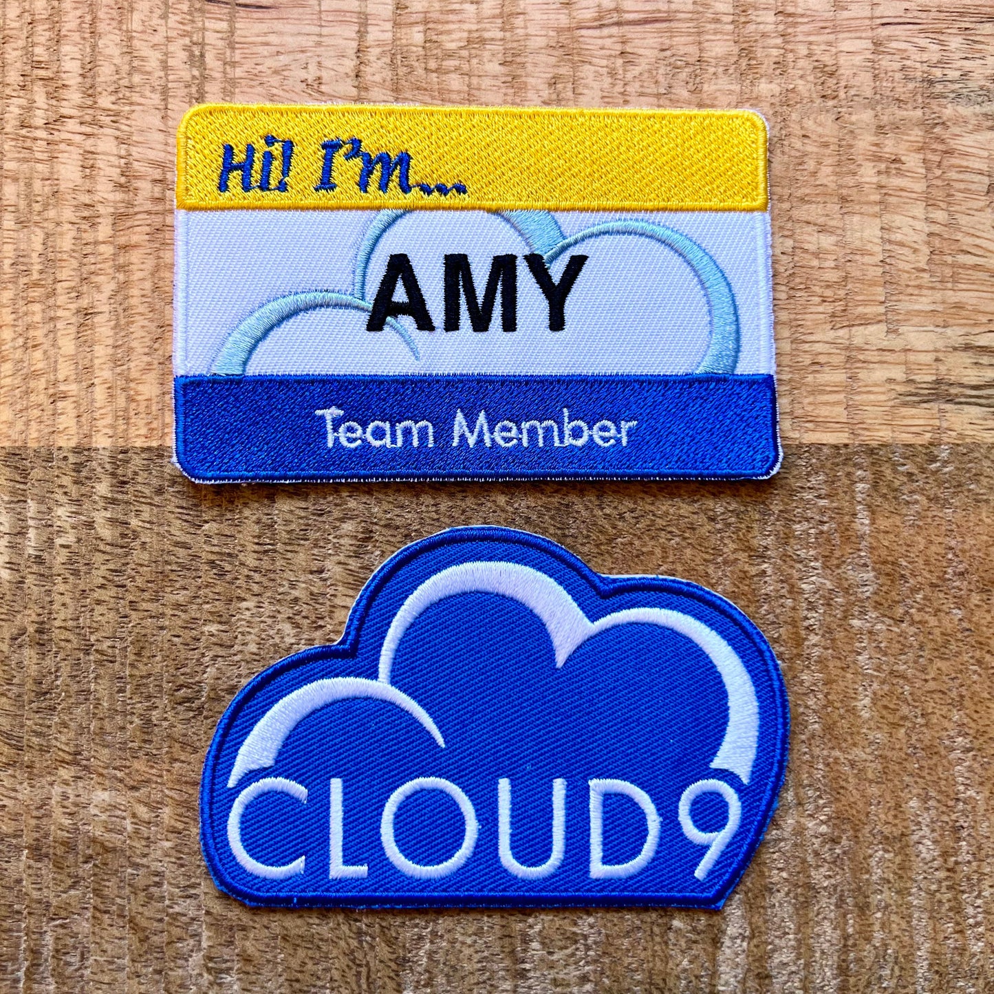 Superstore Cloud 9 Amy Jonah Name Uniform Costume Patch Embroidered Iron On Sew I’m Badge DIY Prop Team Member Cloud9 Sitcom Dina Glenn Bo