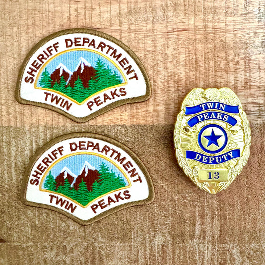 Twin Peaks Kids Size Police Sheriff  Department Embroidered Sew On Iron On Patch Badge Parche DIY Costume Prop Hawk Andy Brennan Dale Cooper