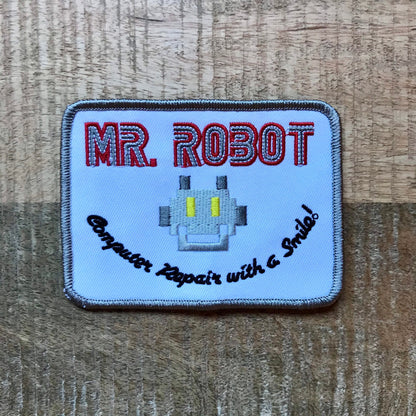 Mr Robot Elliot Edward Alderson Embroidered Sew On Iron On Patch Badge Parche DIY Costume Prop Fsociety Computer Repair With a Smile E-corp