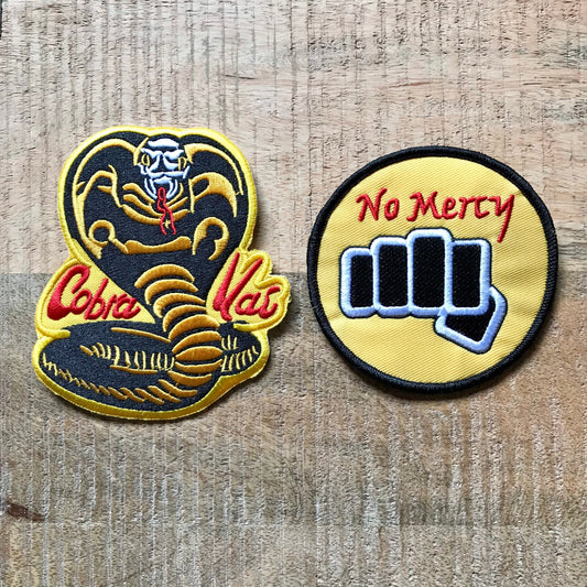 Karate Kid Cobra Kai Dojo Complete Uniform Embroidered Sew On Iron On Patch Badge Johnny Lawrence Strike First Hard No Mercy Costume DIY
