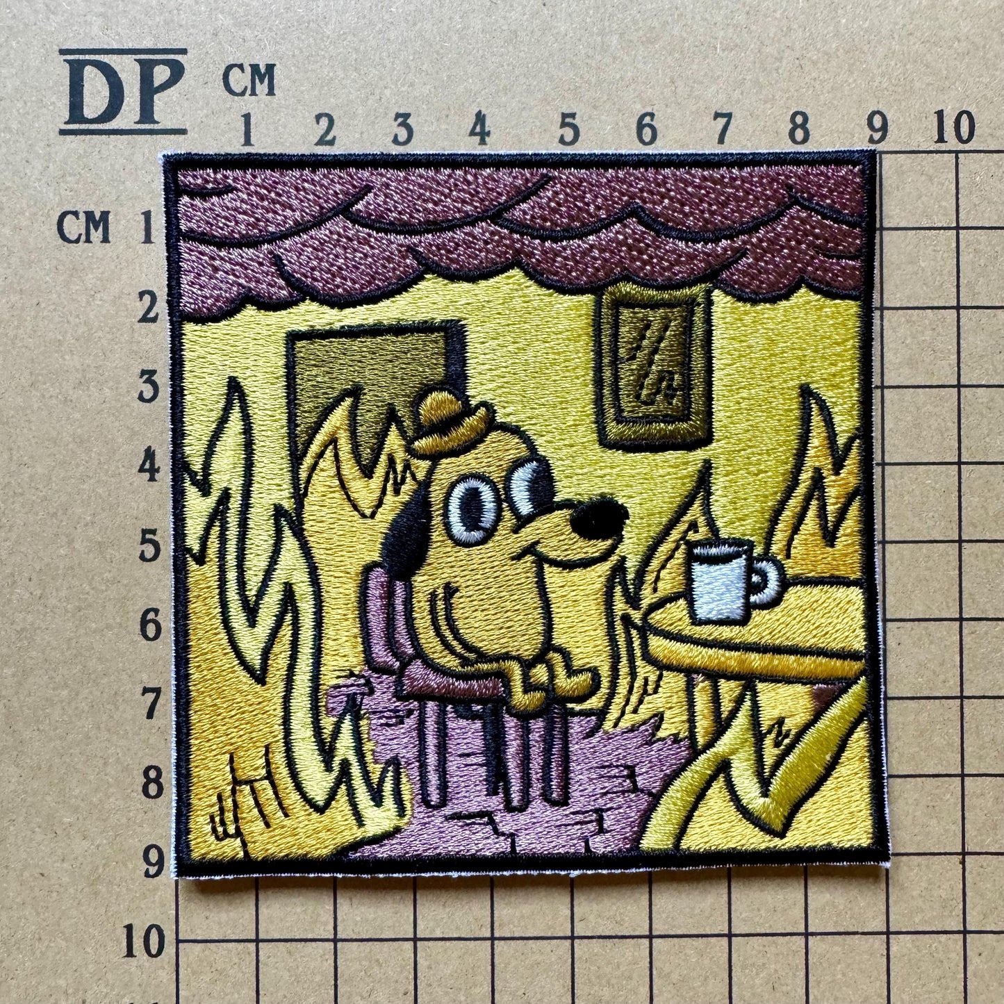 This Is Fine House Fire Dog Meme Embroidered Patch Iron On Thermo Adhesive Or Sew On Badge DIY The Pills Are Working LOL 648 Question Hound