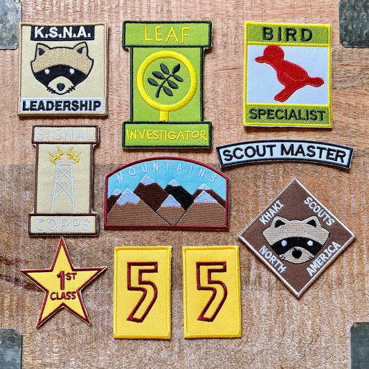 Moonrise Kingdom Scout Master Ward Embroidered Patches Set Iron On Sew Badge Costume Uniform DIY Prop Khaki Wes Anderson Sam Shakusky Suzy