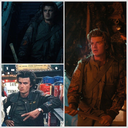 Stranger Things Steve Leather Brown Jacket Patches Set Embroidered Iron Sew On Badge DIY Prop Costume Hawkins 4 Risky McNelis 68 Lucy Thelma