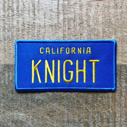 Knight Rider License Plate Patch California  Embroidered Sew On Iron On Badge Parche DIY Costume David Hasselhoff Michael KITT KARR Comtron