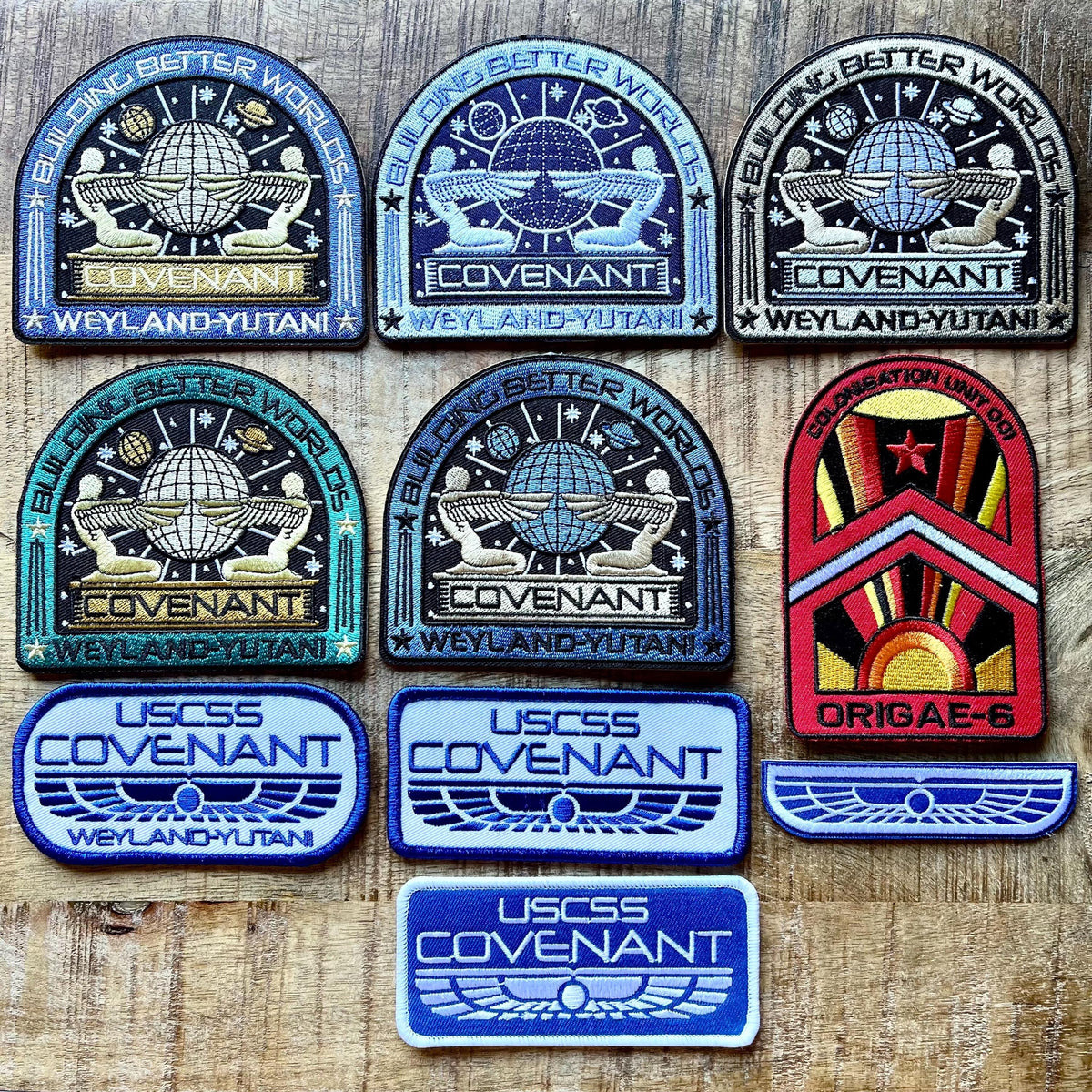 Alien Covenant Exploration Uniforms USCSS Coveralls Crew Set Patches Embroidered Iron On Sew Badge DIY Prop Earth Movie Space Suit Danny