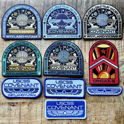 Alien Covenant Exploration Uniforms USCSS Coveralls Crew Set Patches Embroidered Iron On Sew Badge DIY Prop Earth Movie Space Suit Danny