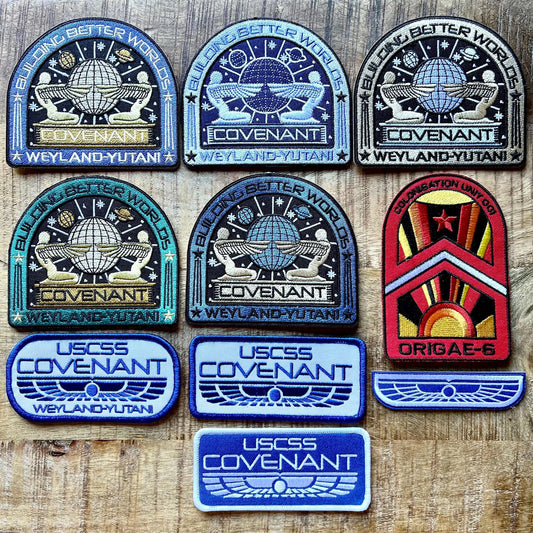 Alien Covenant Exploration Uniforms USCSS Coveralls Crew Set Patches Embroidered Iron On Sew Badge DIY Prop Earth Movie Space Suit Danny